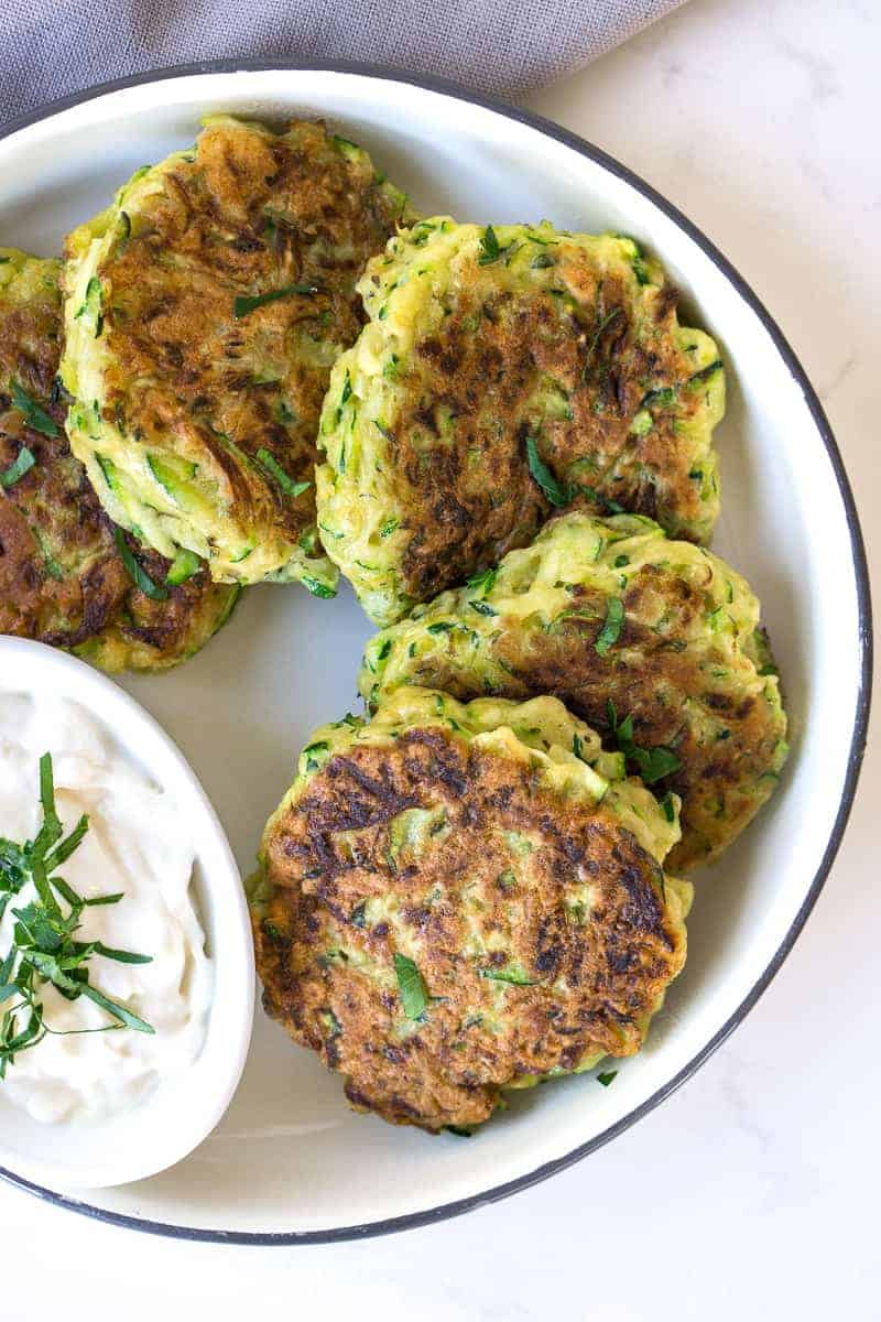 Plate of Zucchini Fritters