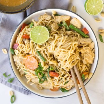 Chicken Satay Noodles - Eight Forest Lane