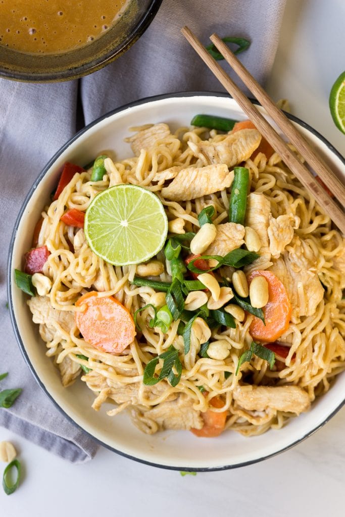 Chicken Satay Noodles - Eight Forest Lane