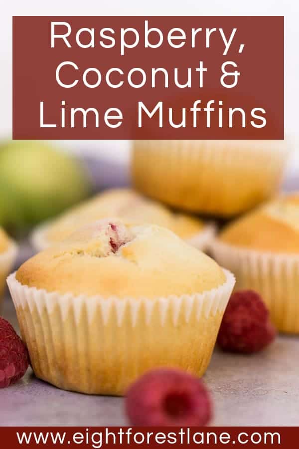 Raspberry coconut & lime muffins