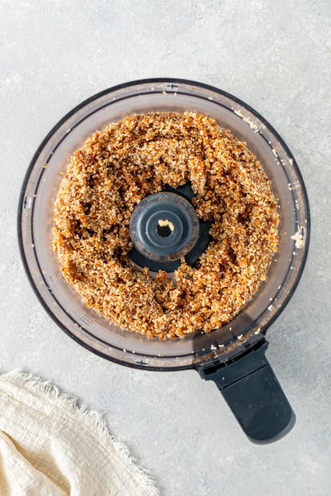 The mixture blended in a food processor.