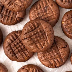 Flourless chocolate peanut butter cookies.