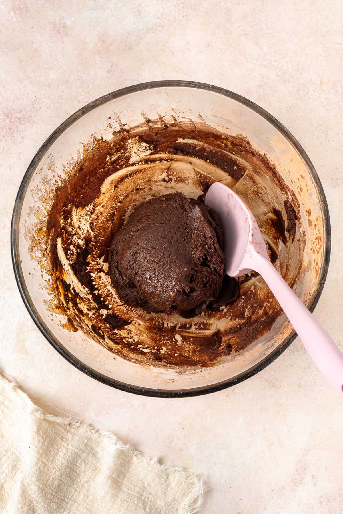 The peanut butter cookie dough mixed together in a bowl.