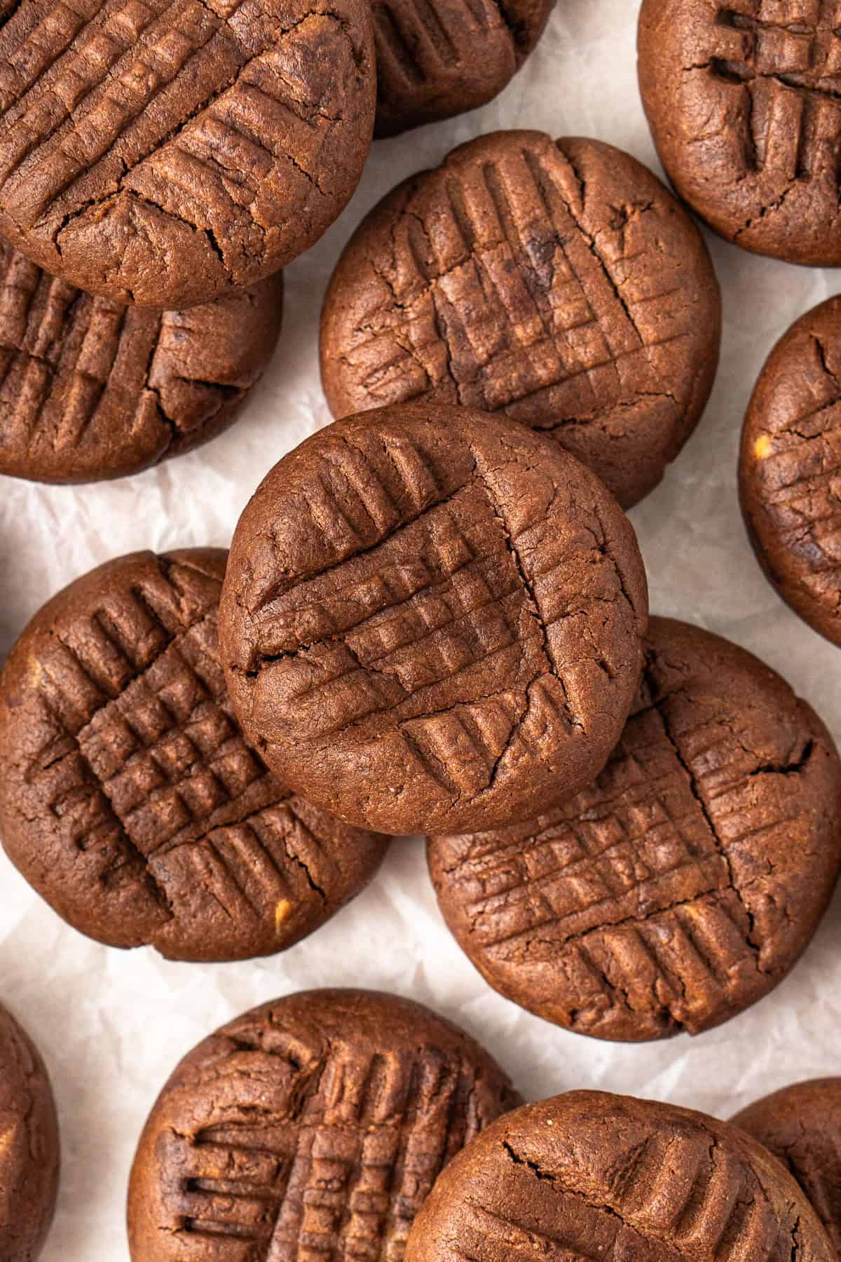 Flourless chocolate peanut butter cookies.