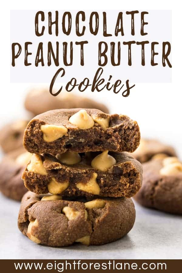 Chocolate Peanut Butter Cookies - Pinterest Image