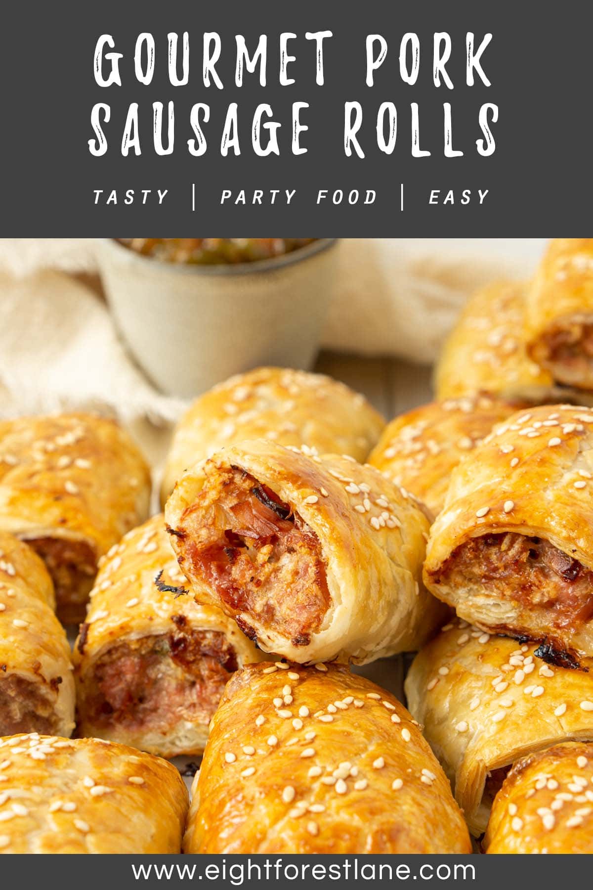 Pork, Sage and Pancetta Gourmet Sausage Rolls - Eight Forest Lane