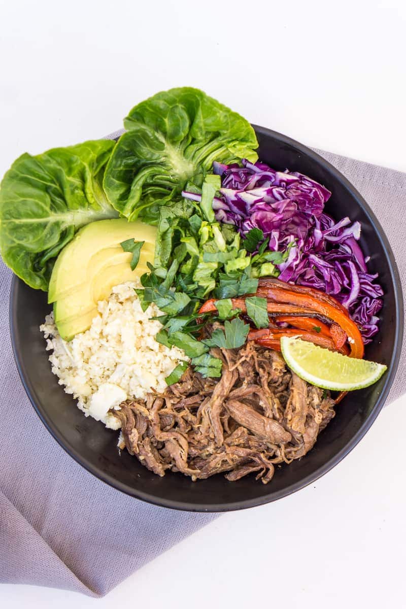 whole30 pulled beef burrito bowl