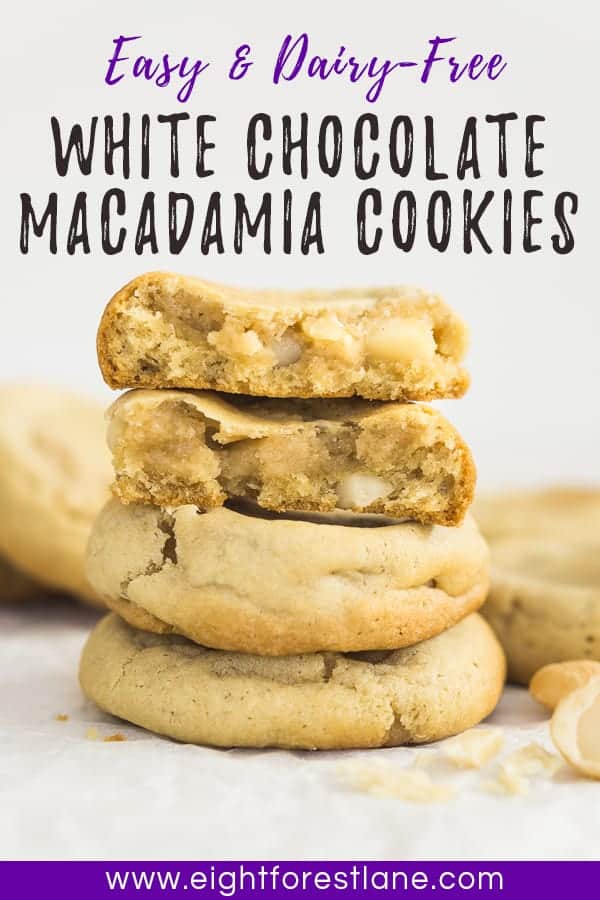 Easy & Dairy-free white chocolate macadamia cookies