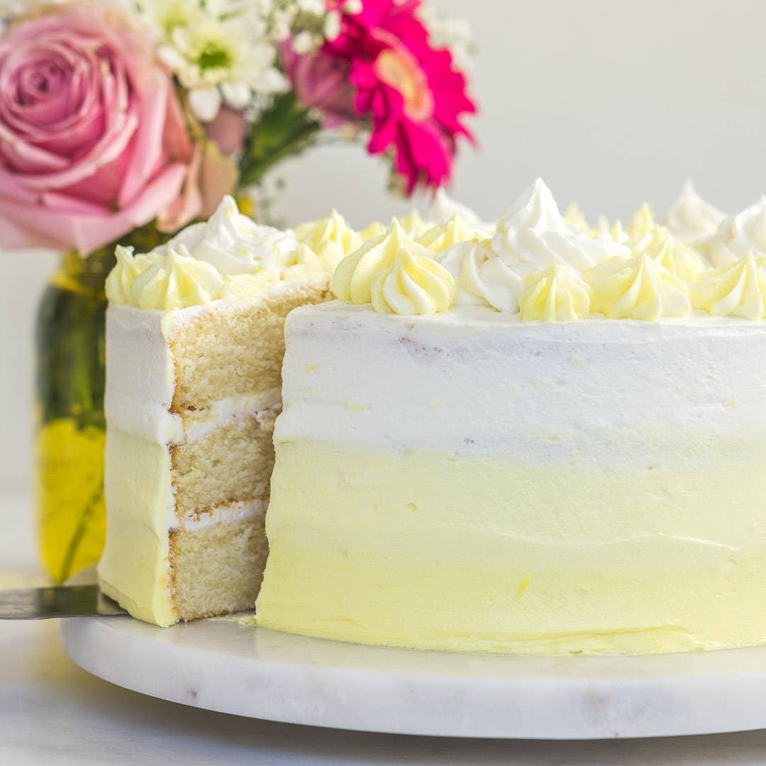 Rose and lemon layer cake