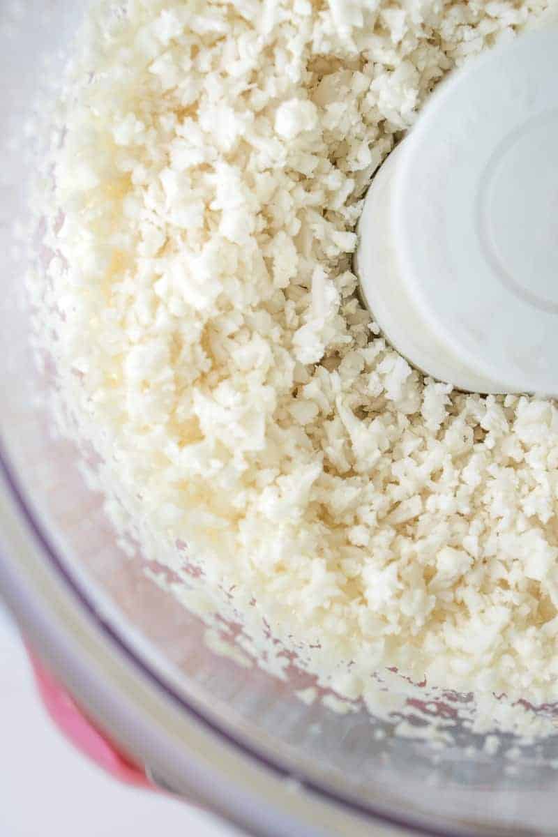 Cauliflower rice in food processor 