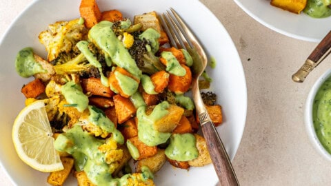 Roasted Vegetable Bowls with Green Goddess Sauce