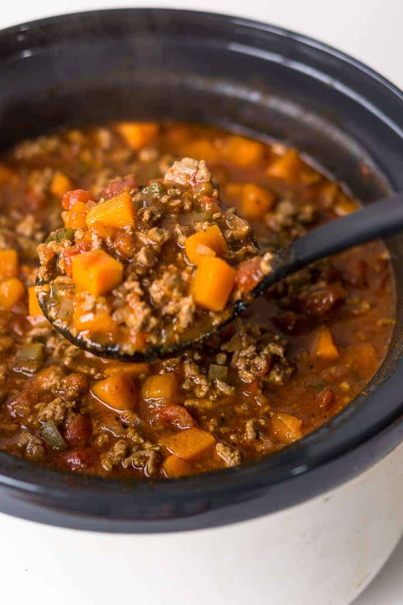 cooked whole30 chilli in a slow cooker
