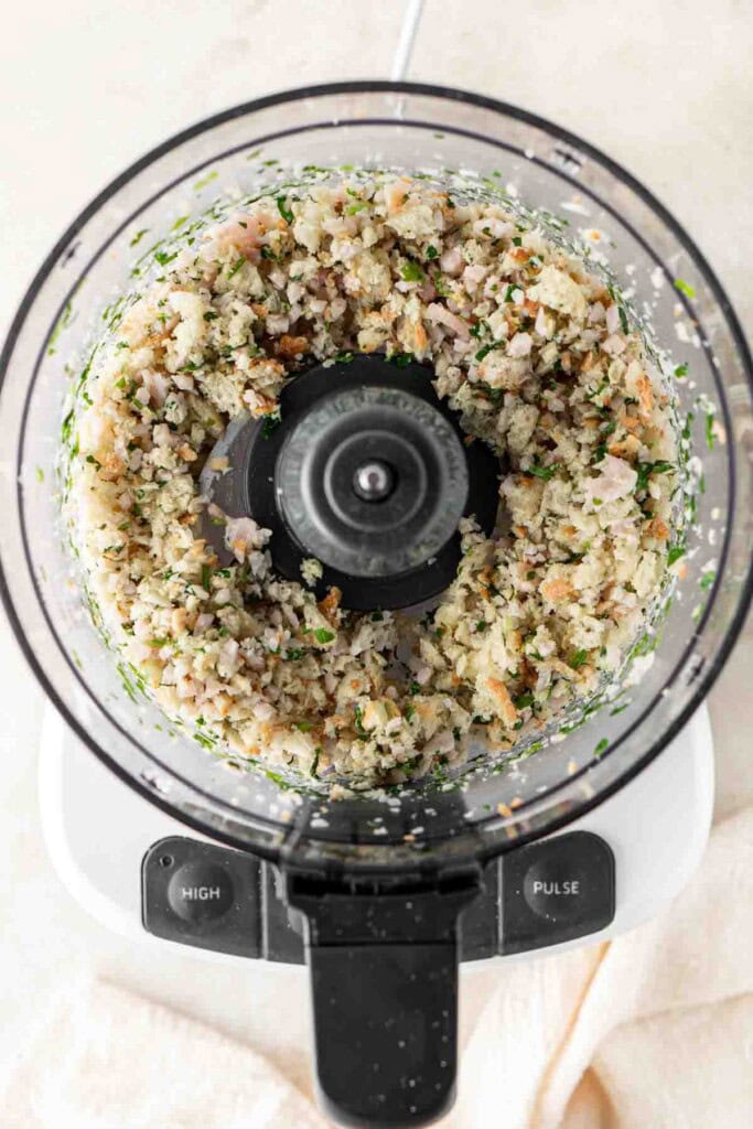 All ingredients blended together in a food processor.