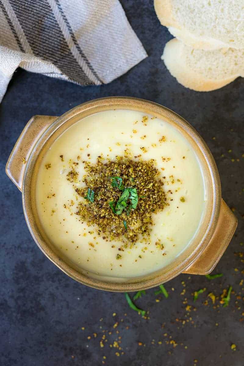 Dairy-free potato and leek soup