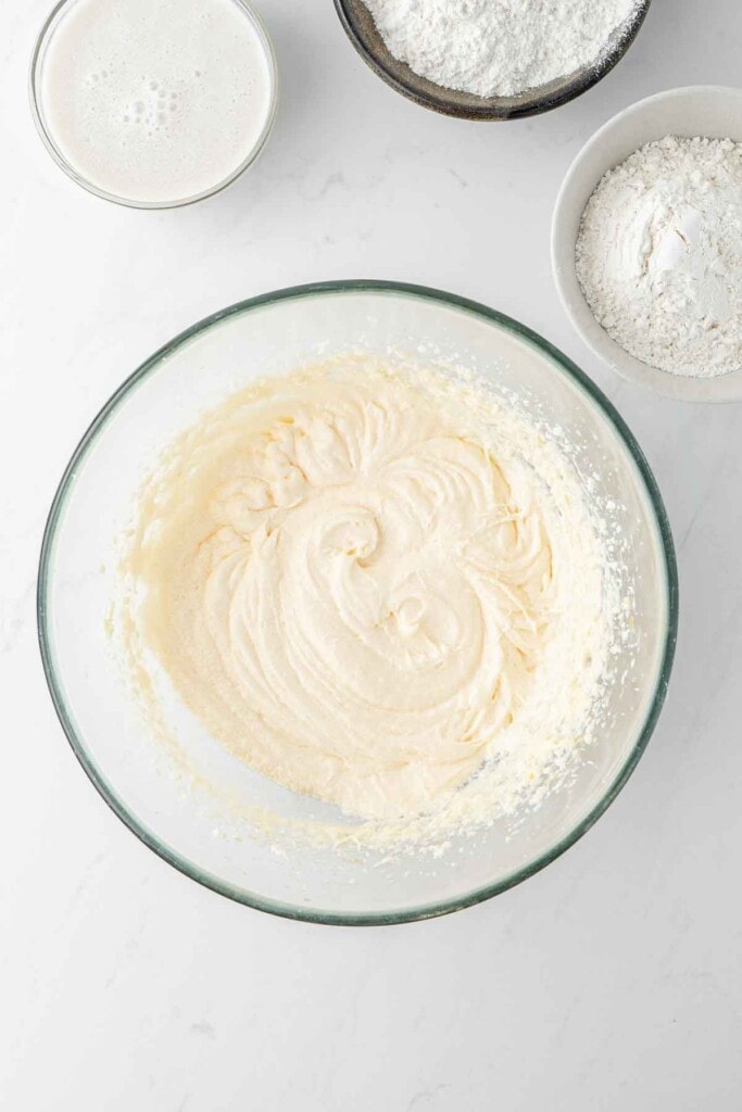 Vanilla cupcake batter step 2.