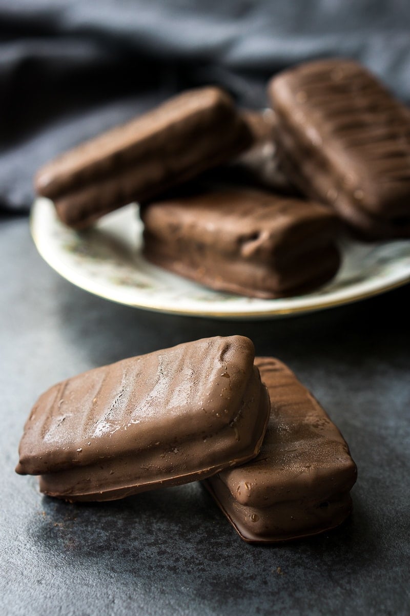 Homeade Tim Tams on a plate