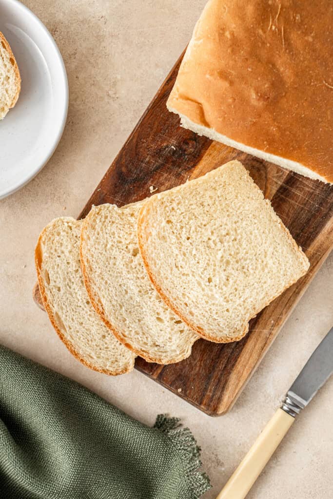Slices of homemade bread.