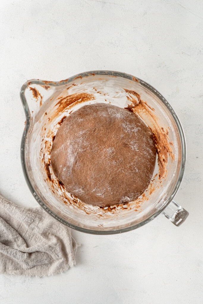 The dough in the bowl before the first rise.