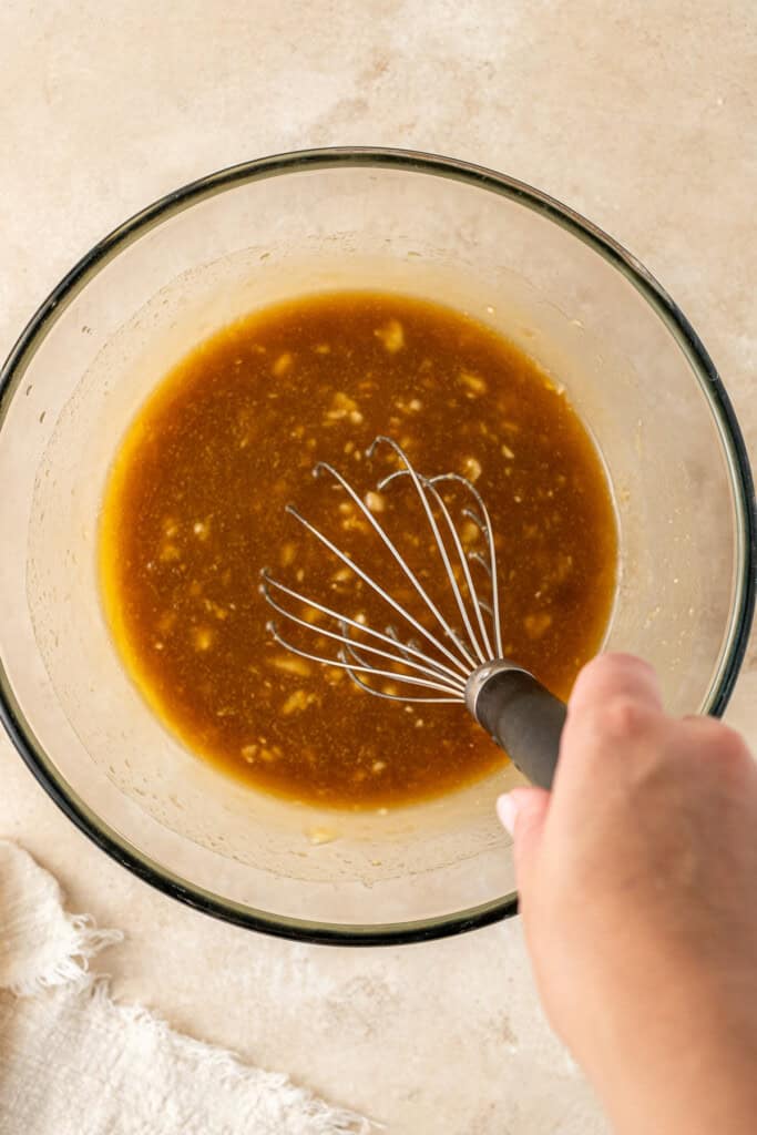 Whisking together the wet ingredients. 