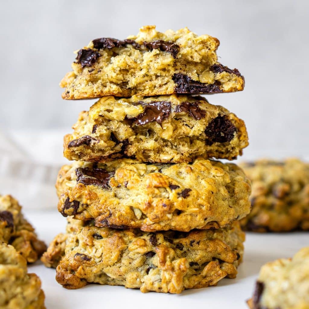 Banana Oat Chocolate Chip Cookies - Eight Forest Lane