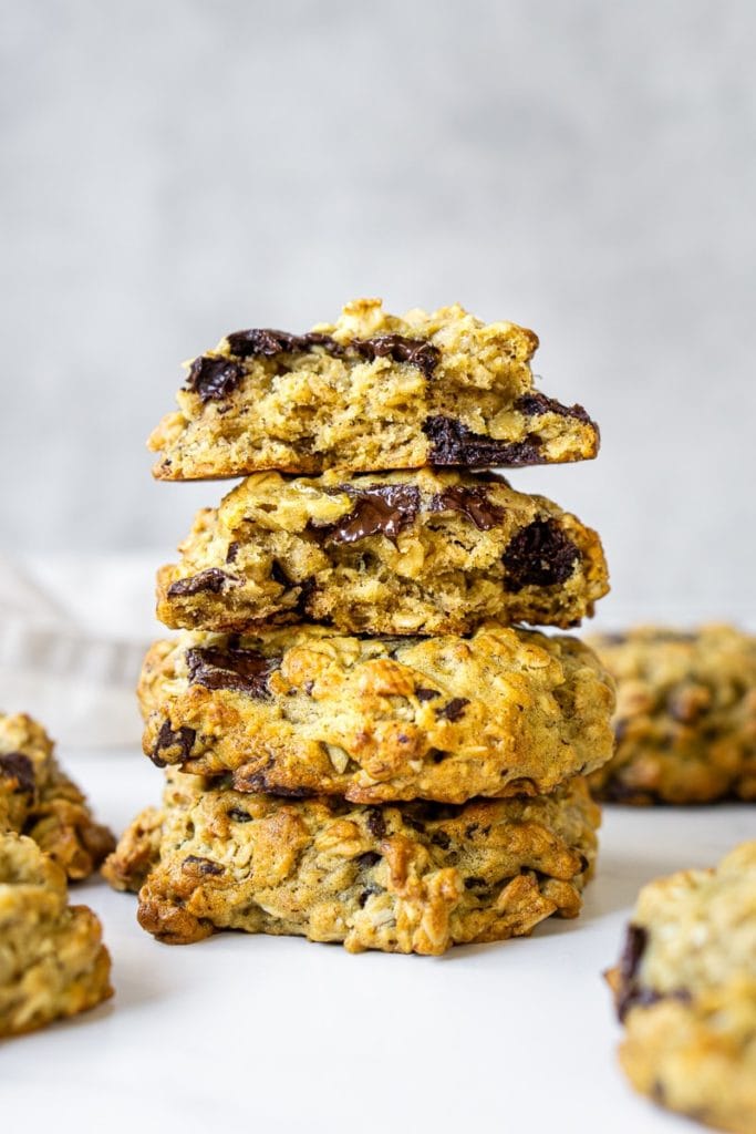 Banana Oat Chocolate Chip Cookies - Eight Forest Lane