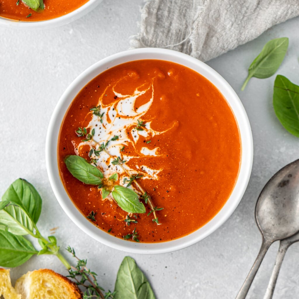 Easy Vegan Tomato Soup - Eight Forest Lane