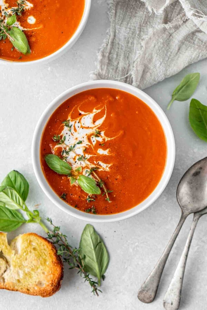 Easy Vegan Tomato Soup - Eight Forest Lane