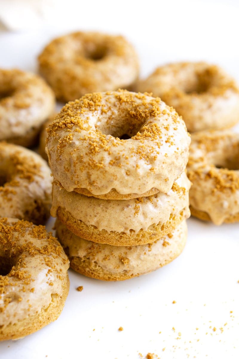 Biscoff Doughnuts with Crushed cookies on top