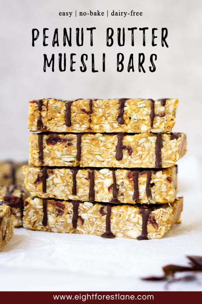 No-Bake Peanut Butter Muesli Bars - Eight Forest Lane