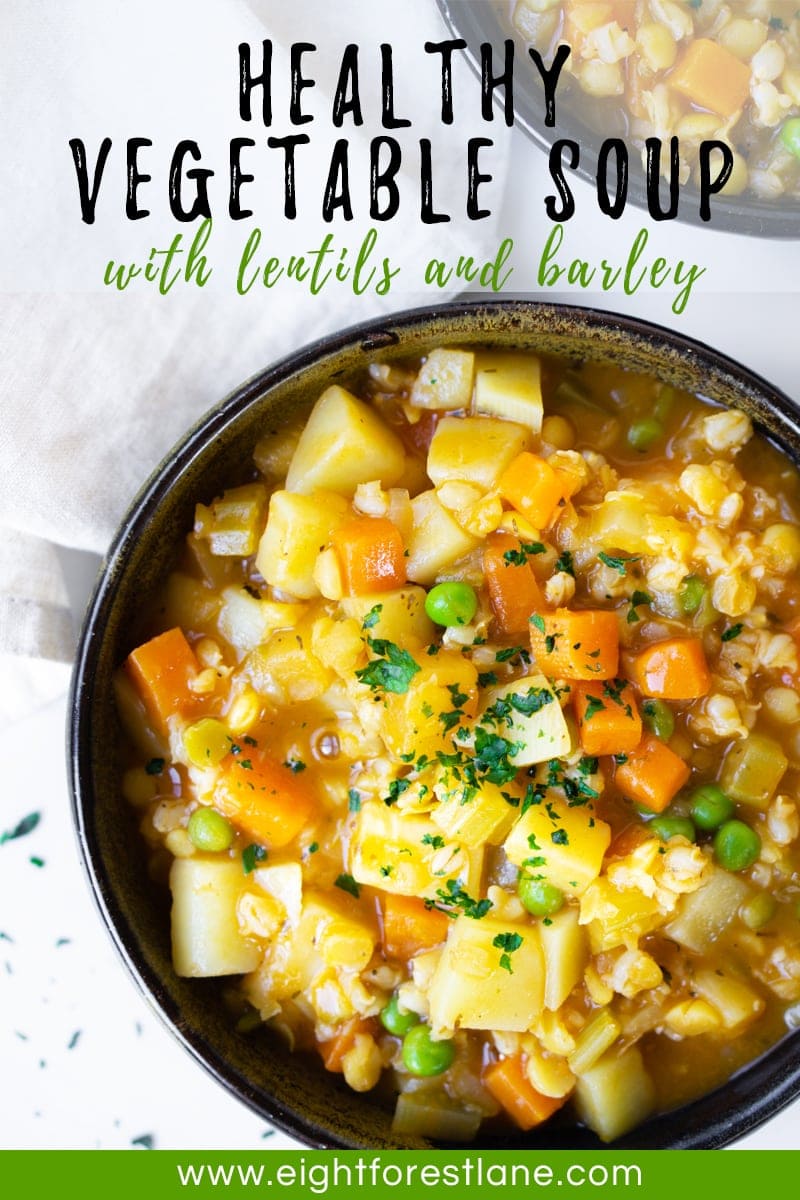 Healthy Vegetable Soup with Lentils and Barley