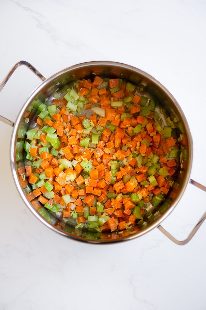 Saute of carrots, onions and celery