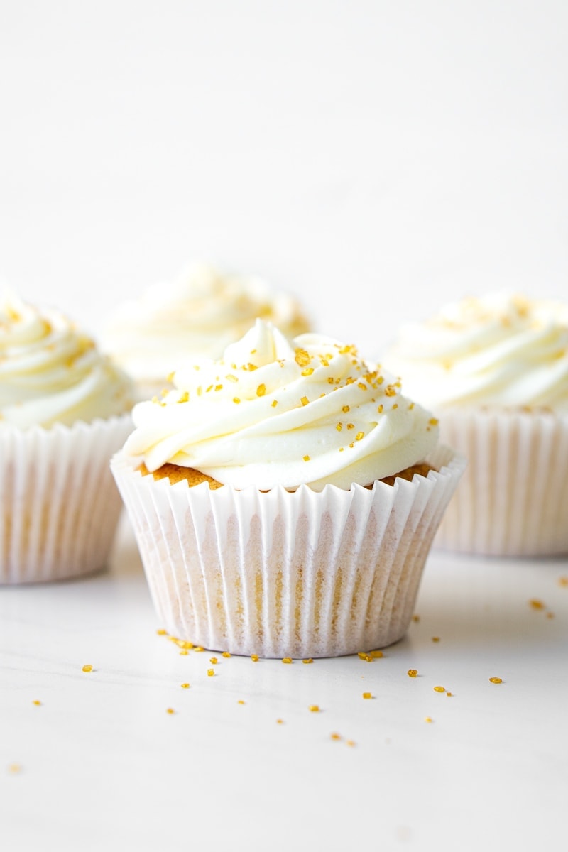Celebration Cupcakes with Gold Sprinkles