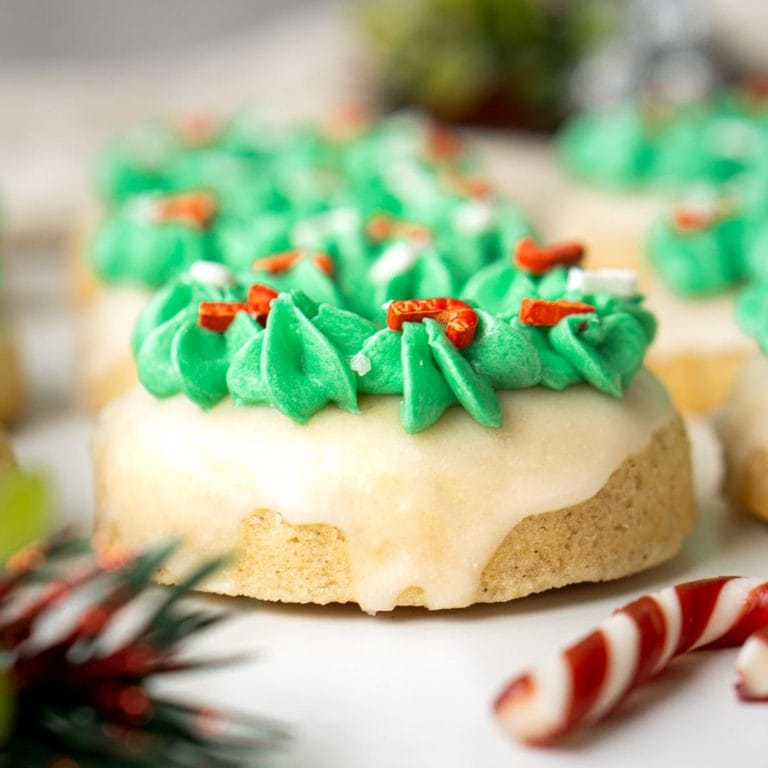 Christmas Wreath Doughnuts - Eight Forest Lane