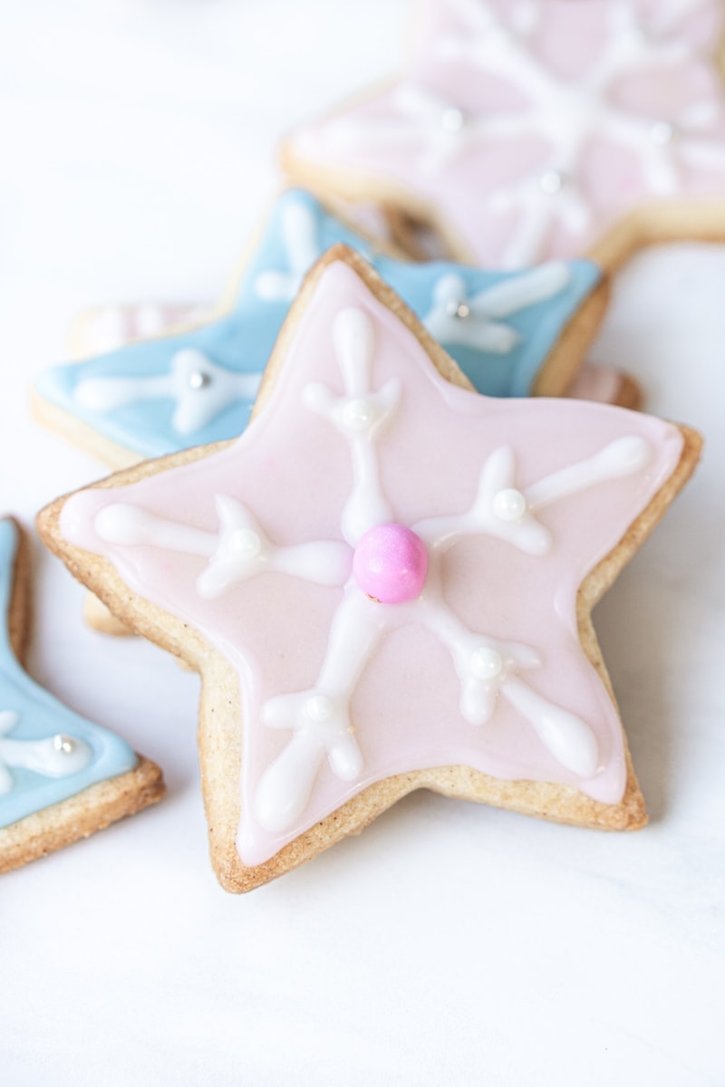 Pink star sugar cookie