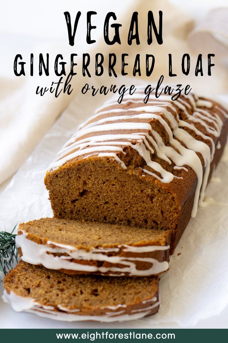 Vegan Gingerbread Loaf with Orange Glaze