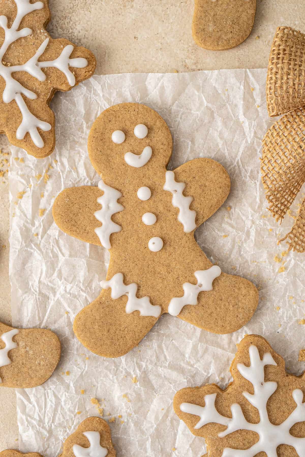 A large vegan gingerbread man.