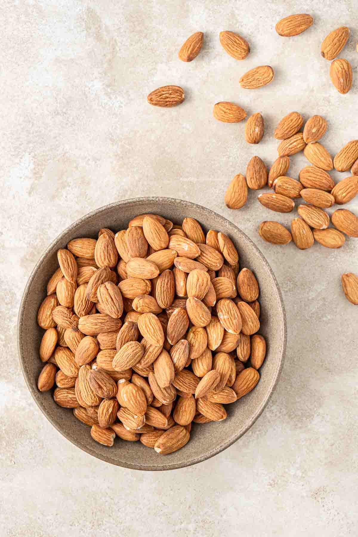Whole almonds in a bowl.