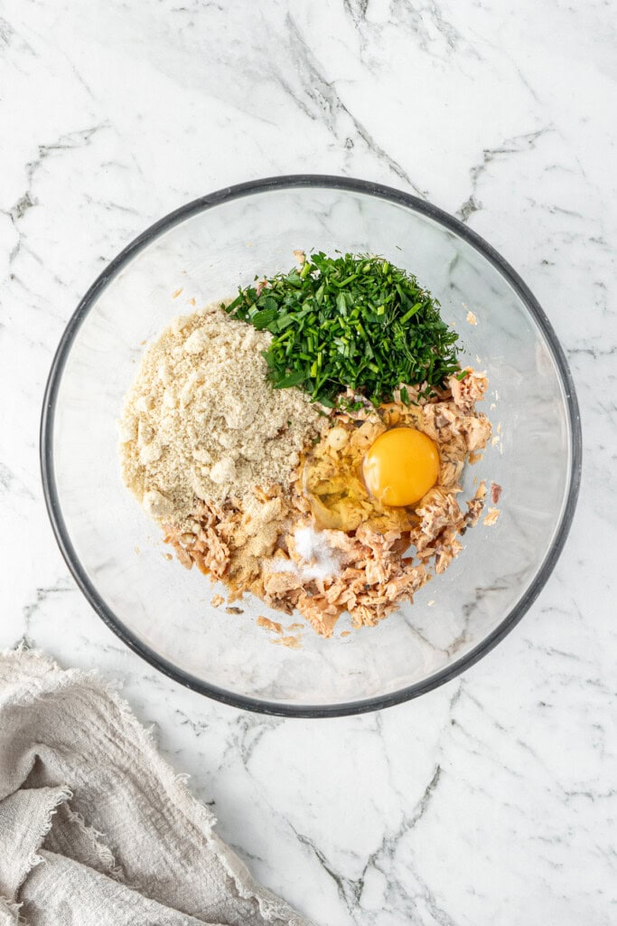 All ingredients in a mixing bowl.