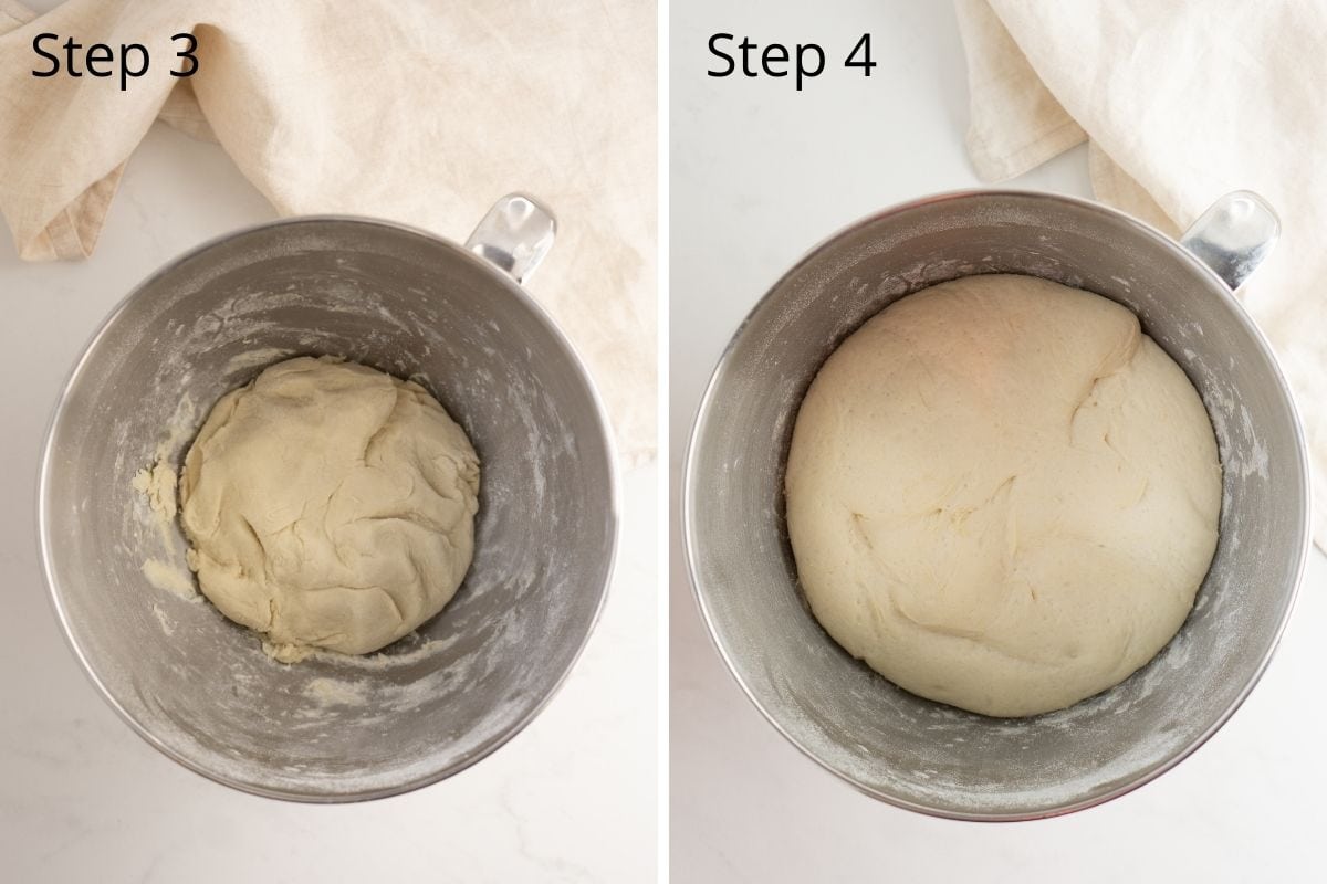 Step 3 and 4 of making naan 