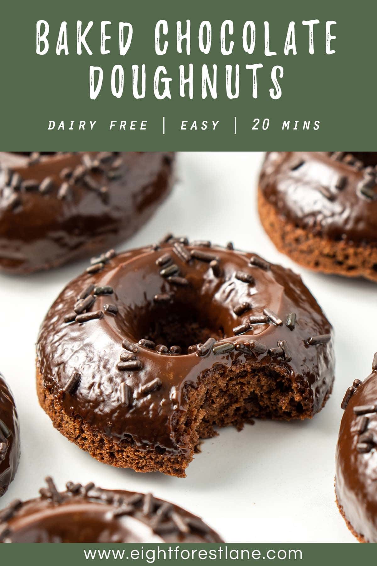 Baked Chocolate Doughnuts - Eight Forest Lane