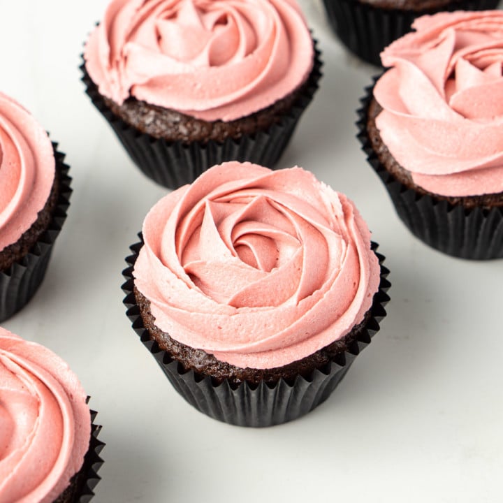 Vegan Chocolate Rose Cupcakes - Eight Forest Lane