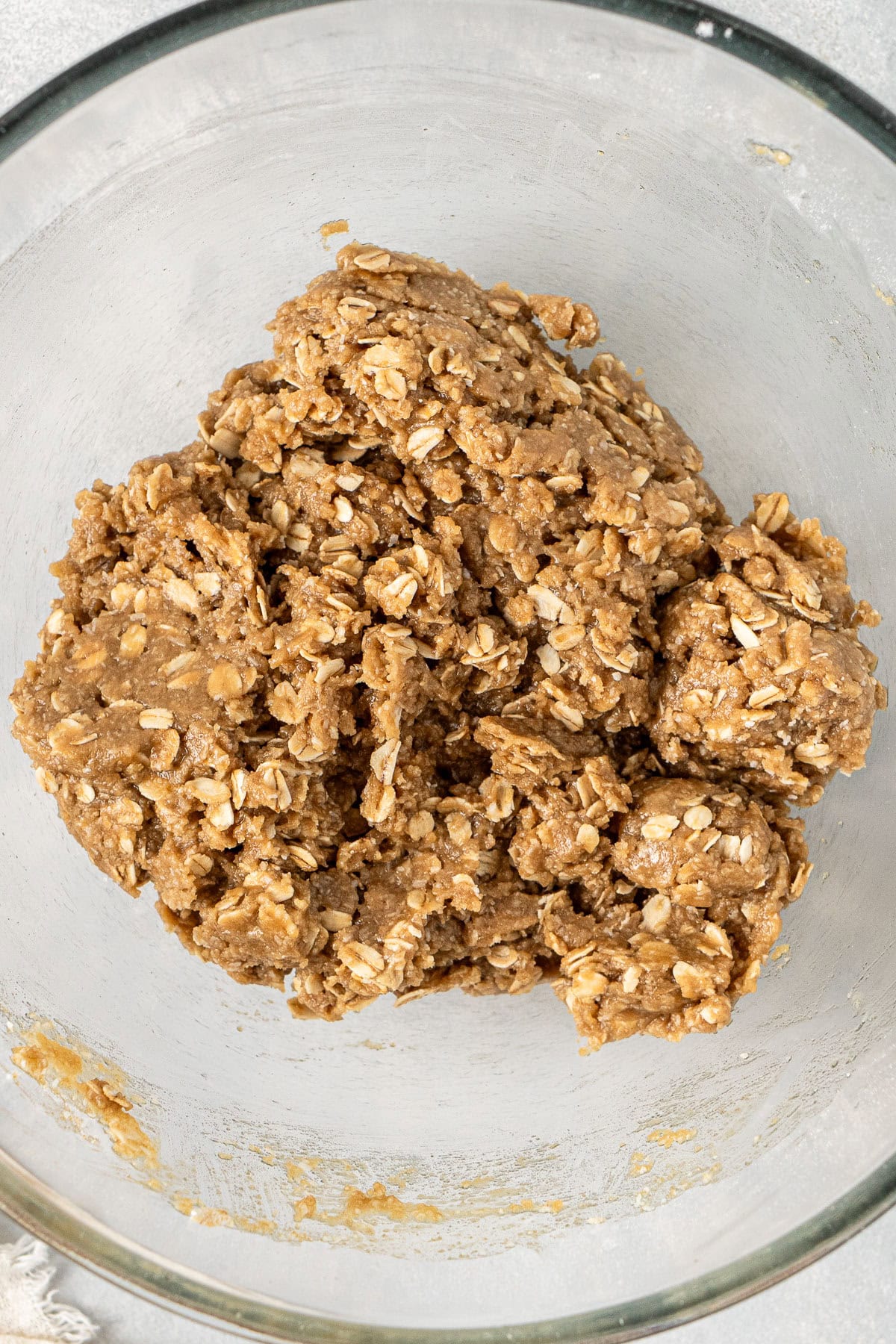 The biscuit dough in a bowl.