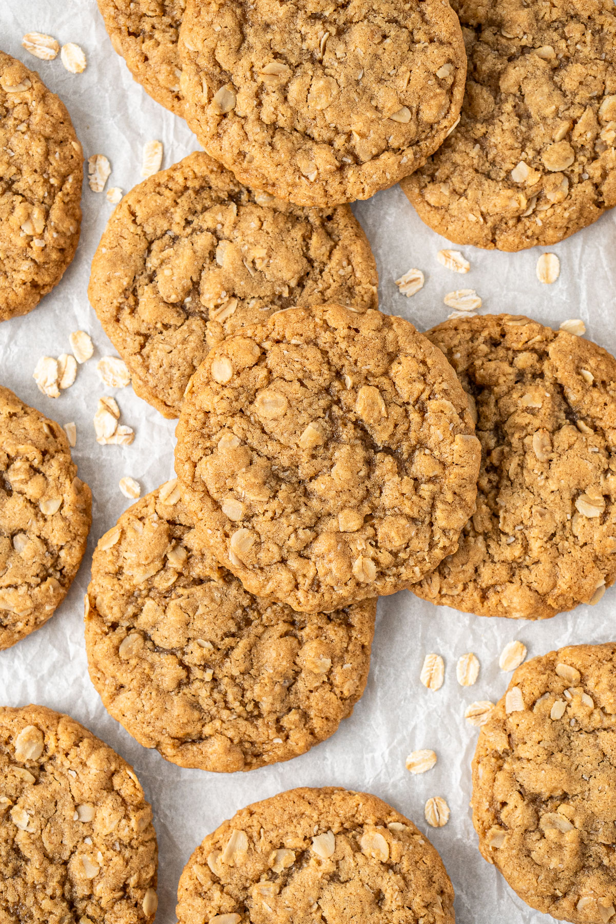 ANZAC biscuits laid out.