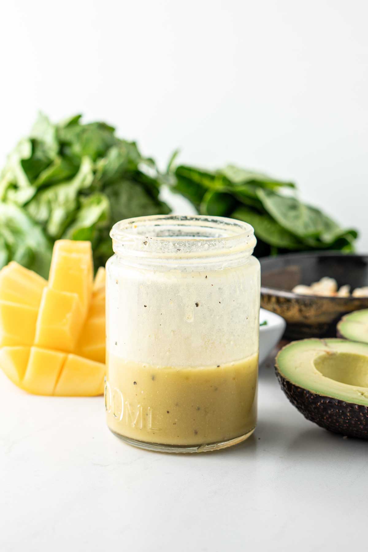 Salad dressing in a jar.