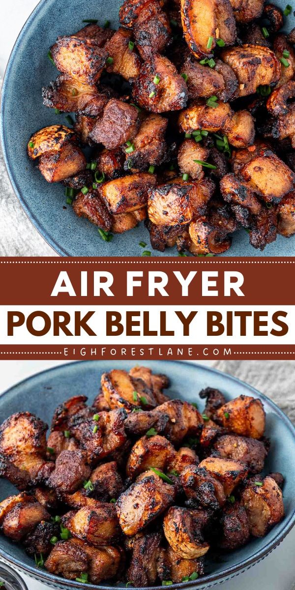 Air Fryer Pork Belly Bites - Eight Forest Lane