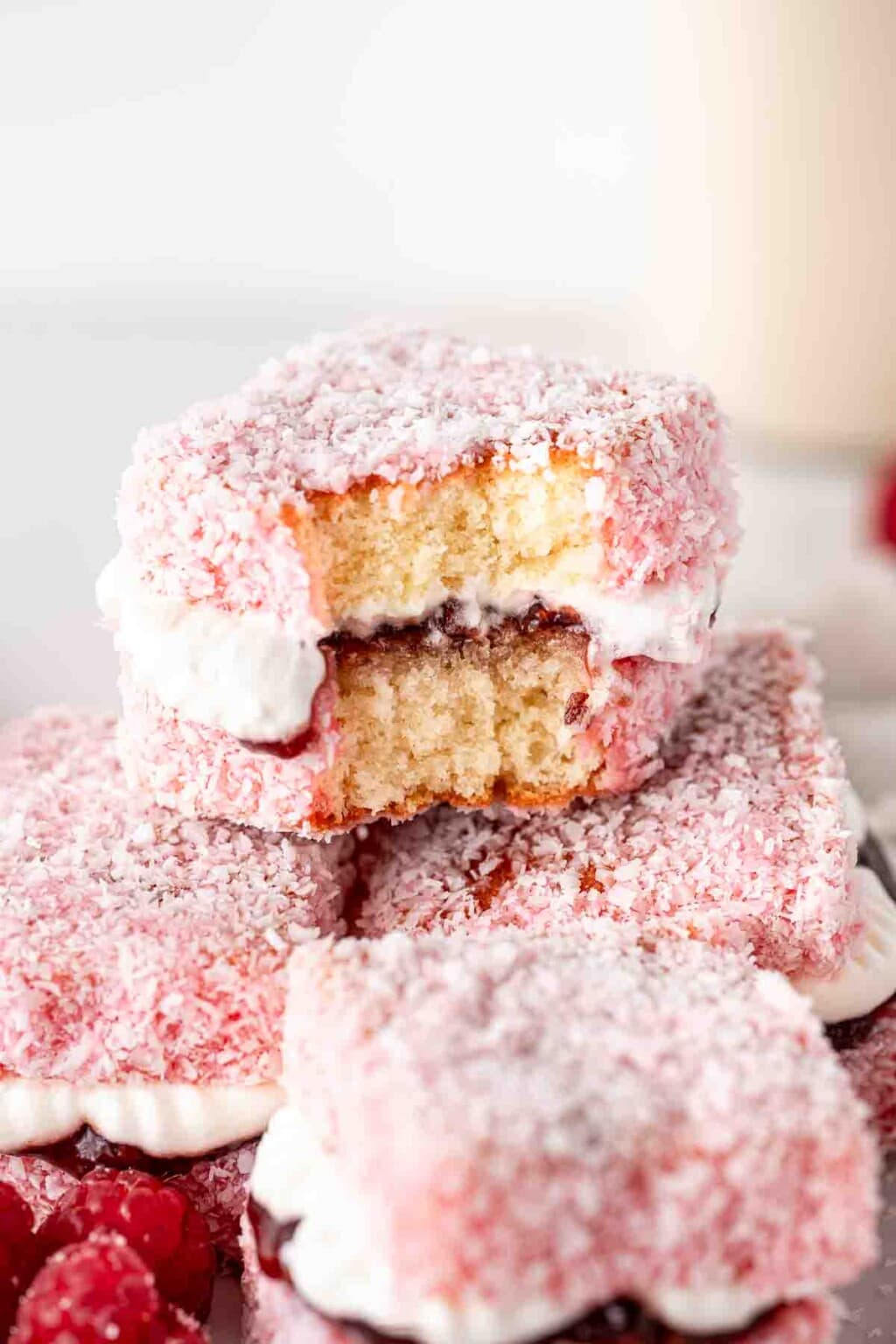 Raspberry Lamingtons - Eight Forest Lane