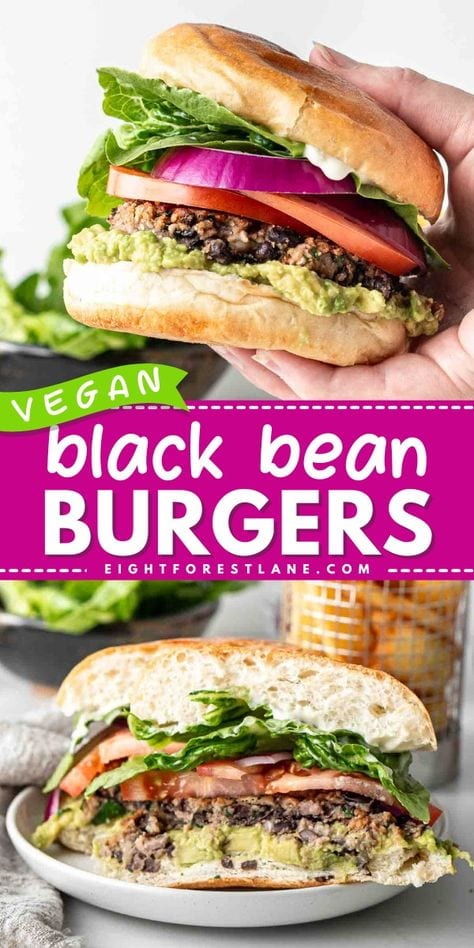 Vegan Black Bean Burgers - Eight Forest Lane