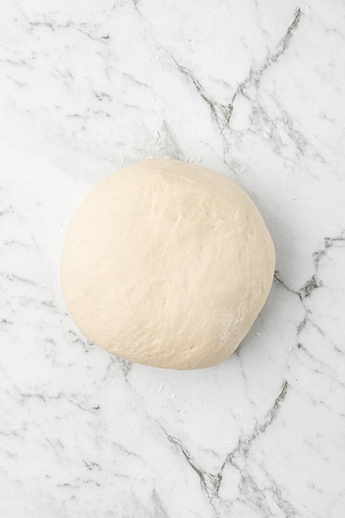 The kneaded dough in a ball.