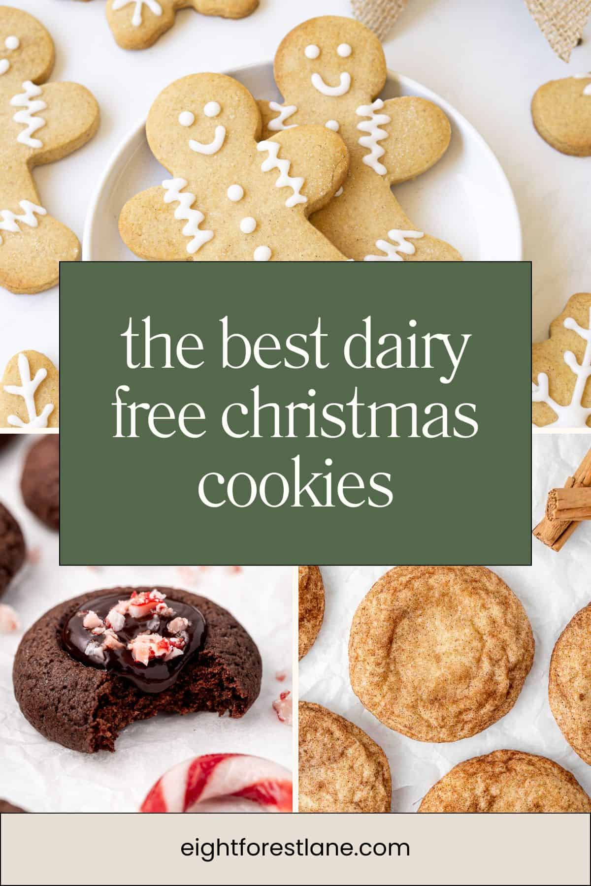 The best dairy free christmas cookies collage for Pinterest.