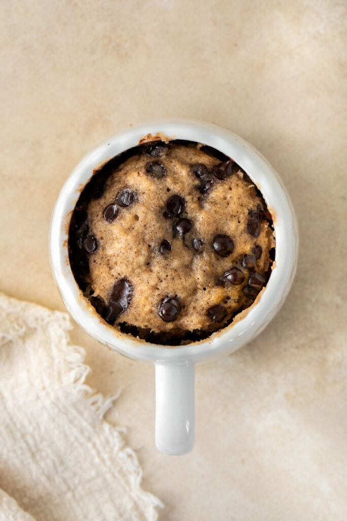 Cooked banana bread choc chip mug cake.